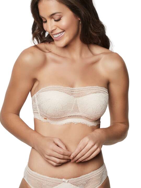 31236SE Strapless bandeau bra AGATHA Selmark Beige face