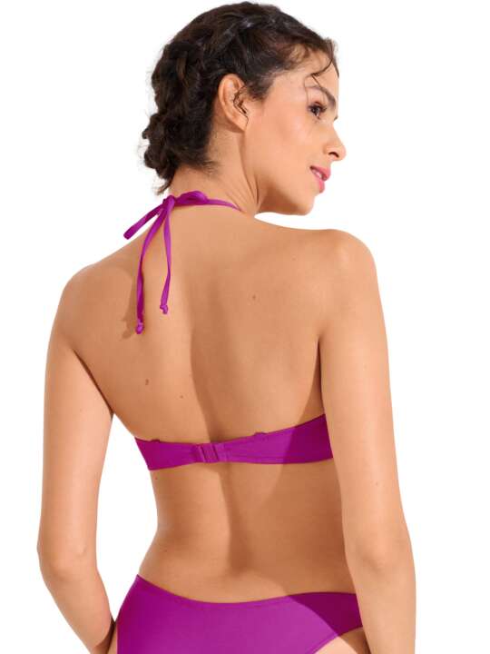 40852LI Bandeau swimming costume top with preformed balconette SORRENTO Lisca Fuchsia face