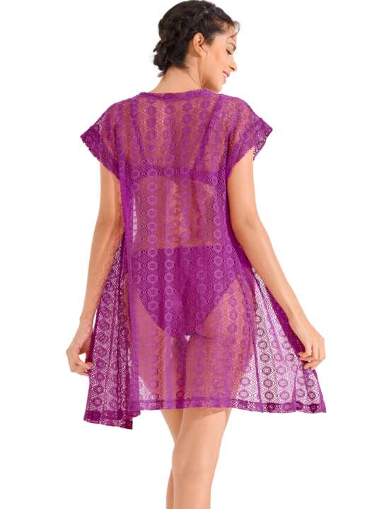 49603LI Caftan de plage SORRENTO Lisca Fuchsia face