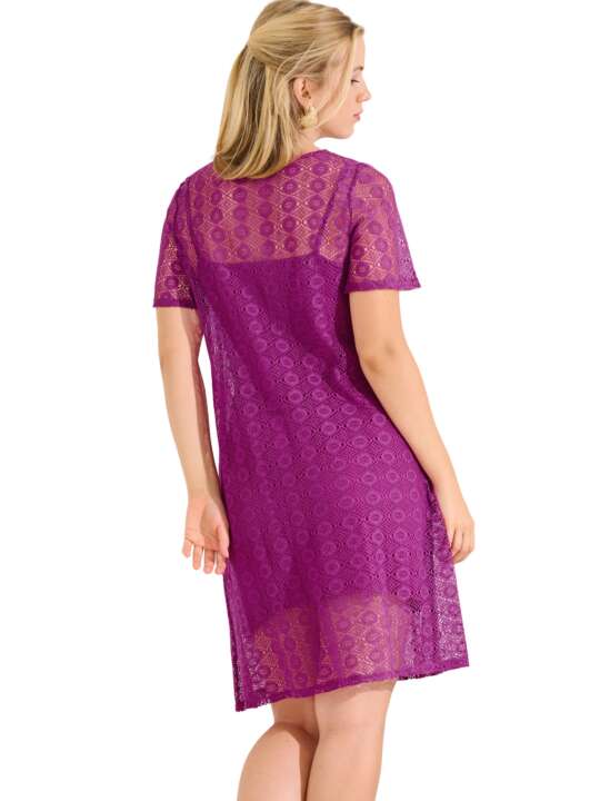 49604LI Short-sleeved summer dress SORRENTO Lisca Fuchsia face