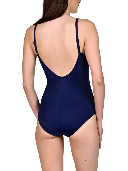43440LI Swimsuit 1 piece underwired shapewear Costa Rica blue Lisca Blue face