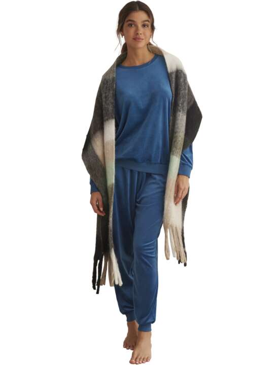 PC099SE Long scarf Cuadros COMPLEMENTOS Selmark Grey face